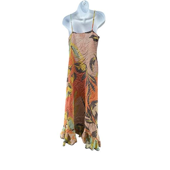 Anthropologie x Bhanuni Jyoti Floral Ruffle Duster Coverup Maxi Open Dress XS 0 - Picture 4 of 5